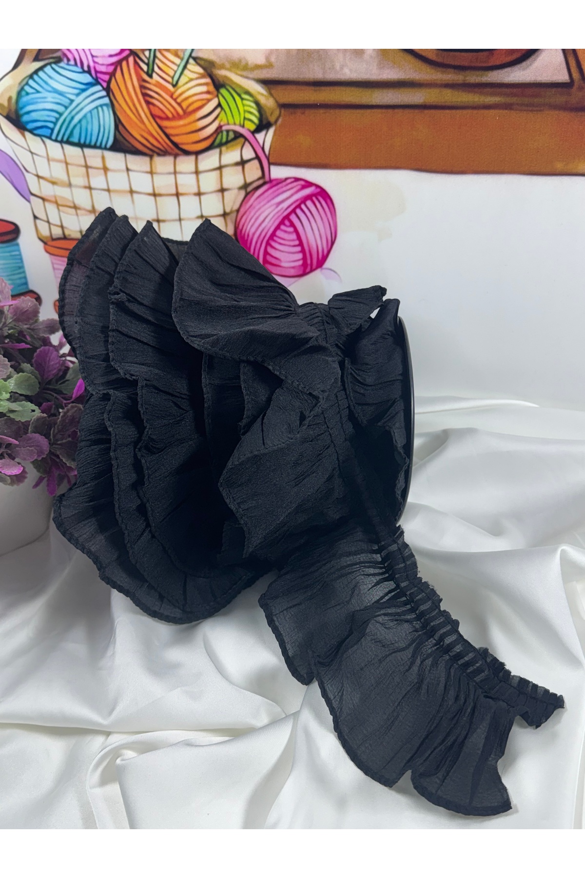 zarif büzgülü şerit moda tasarımları için(1mt)