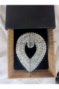 damla formlu iğneli kristal taşlı broş