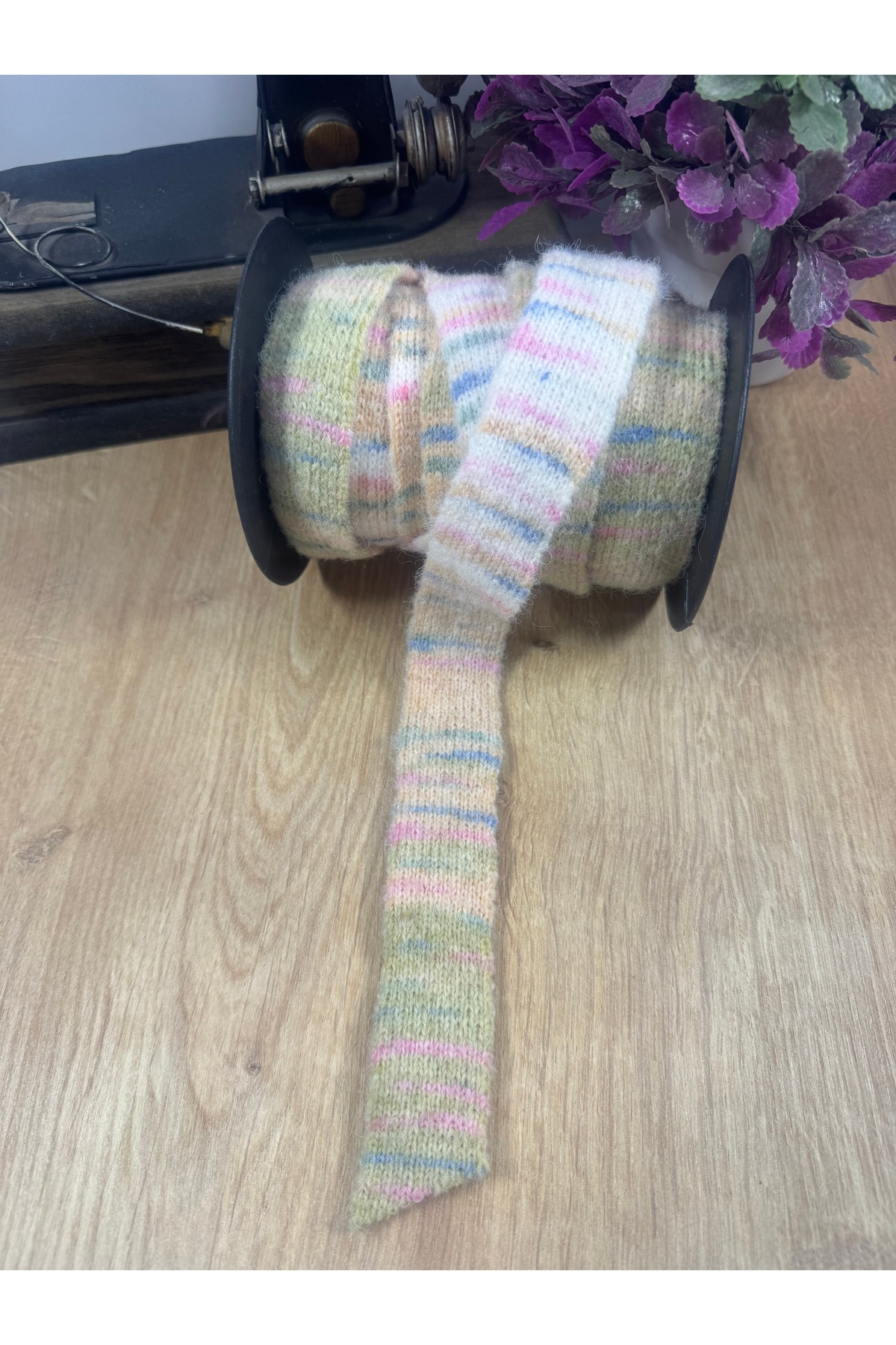 pastel renkli örgü şerit