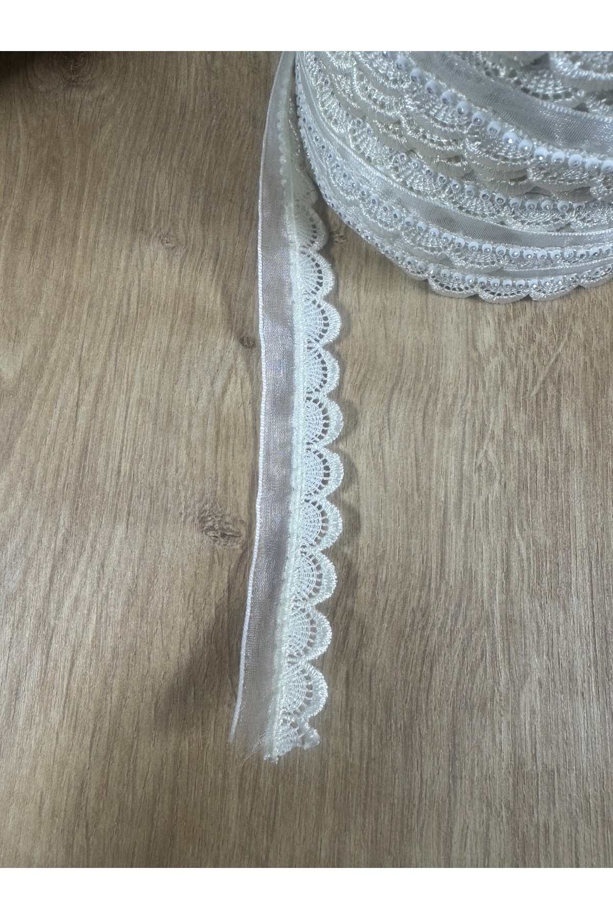 şerit taş detaylı çıtır dantel(1mt) - Görsel 3