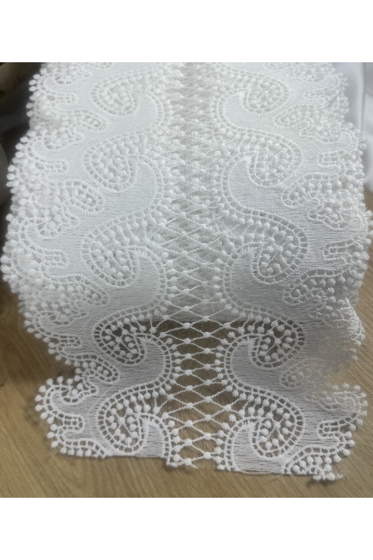 zarif desenli şerit dantel 20 cm genişliğinde - Görsel 4