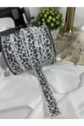 leopar desenli süet dokulu yanı dantelli şerit aksesuar