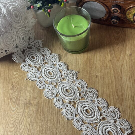 Spiral halka motifli çift kenar dantel şerit(1mt)