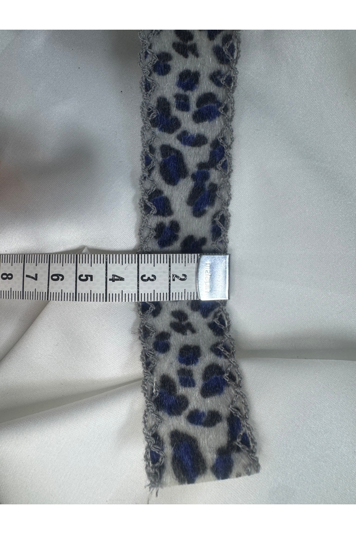leopar desenli süet dokulu yanı dantelli şerit aksesuar - Görsel 4