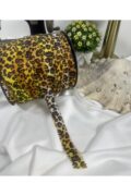 leopar desenli lazer kesim süet şerit