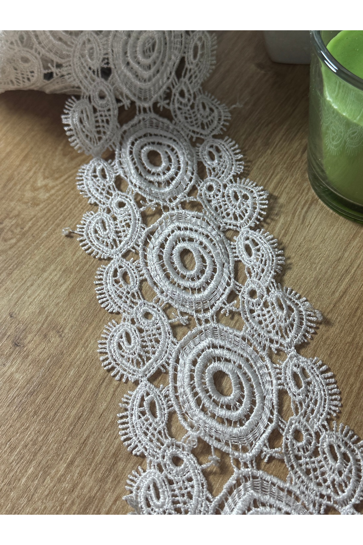 Spiral halka motifli çift kenar dantel şerit(1mt) - Görsel 5