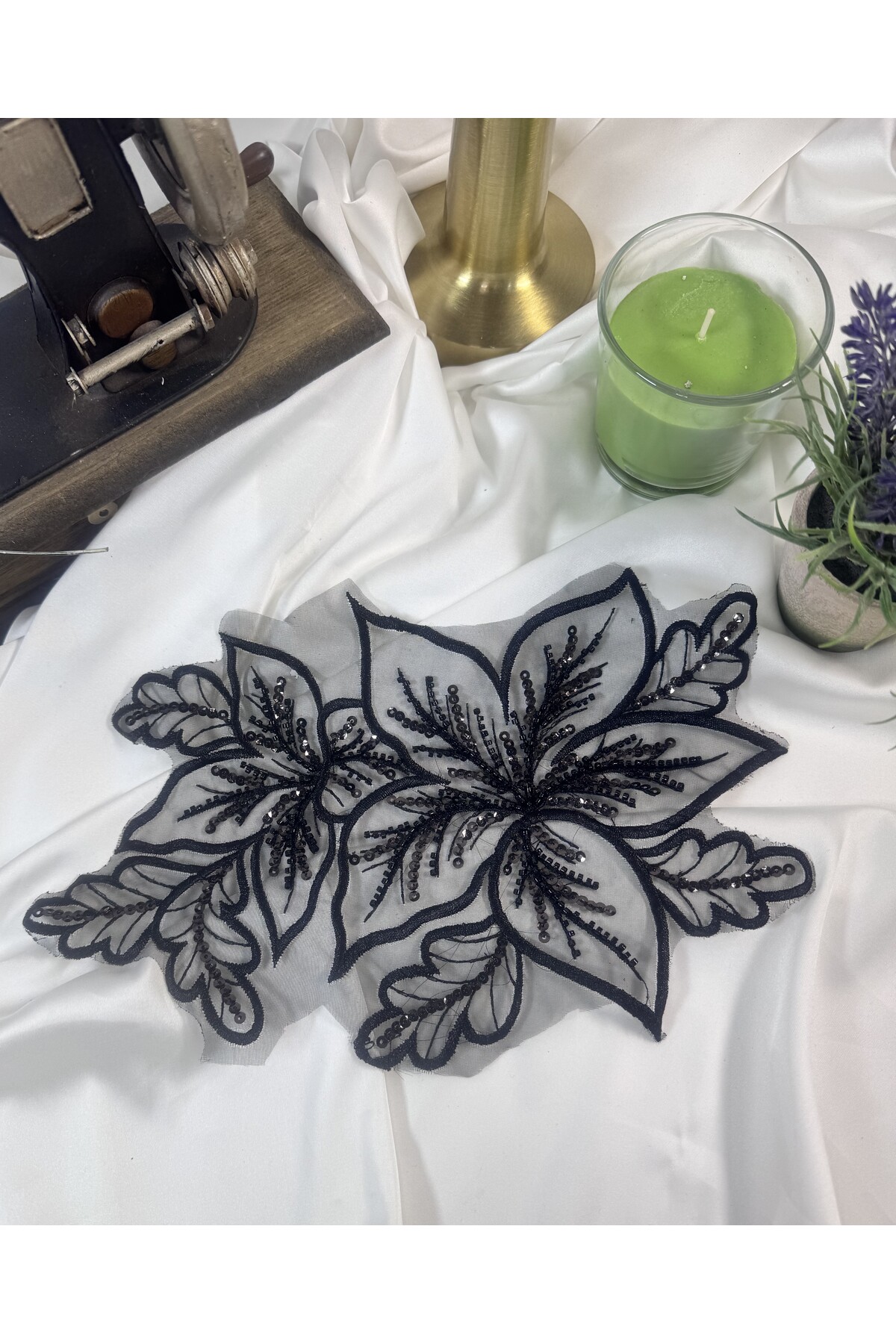 işlemeli nakışlı şık zarif aplike motif