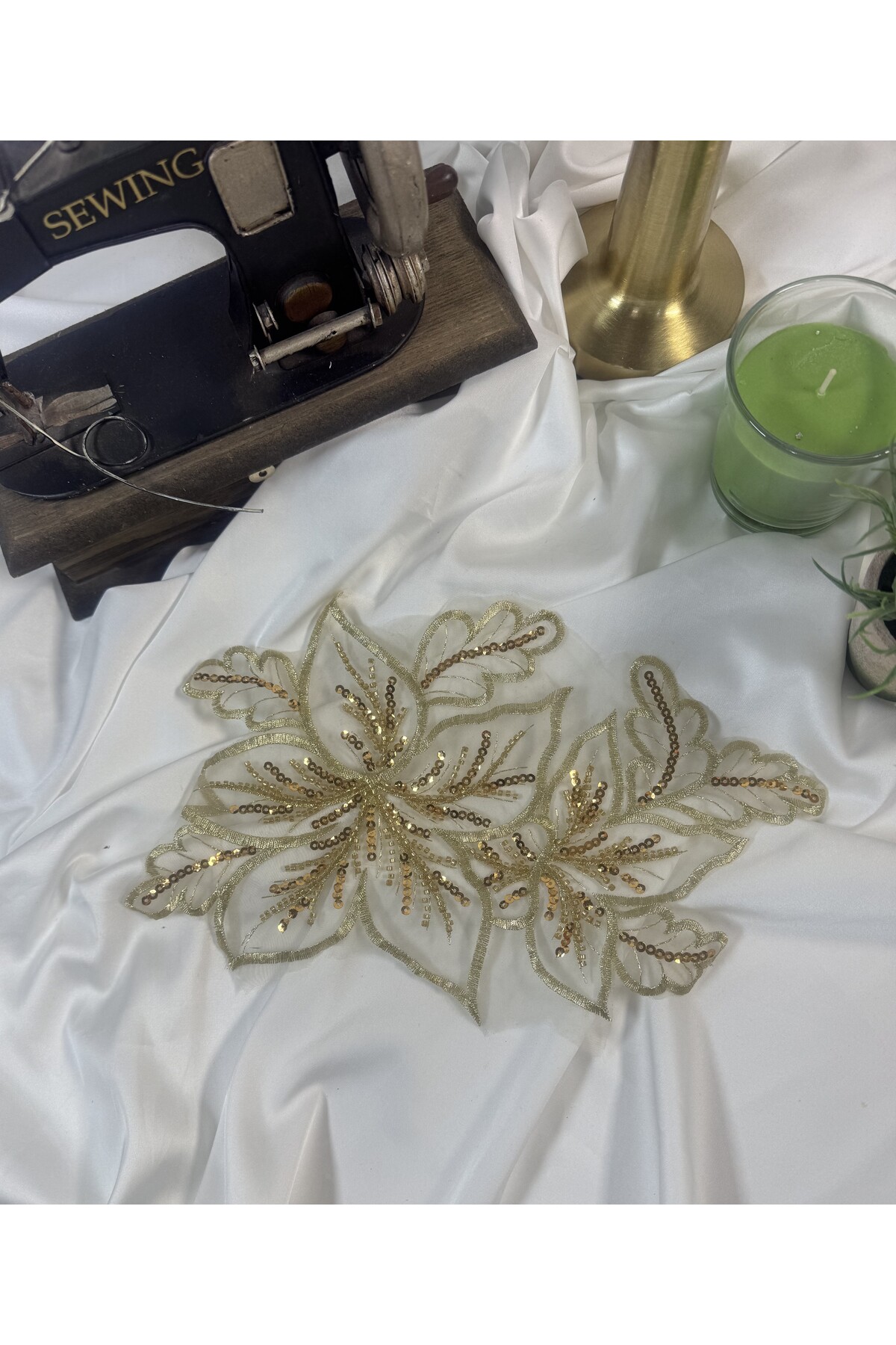 işlemeli nakışlı şık zarif aplike motif
