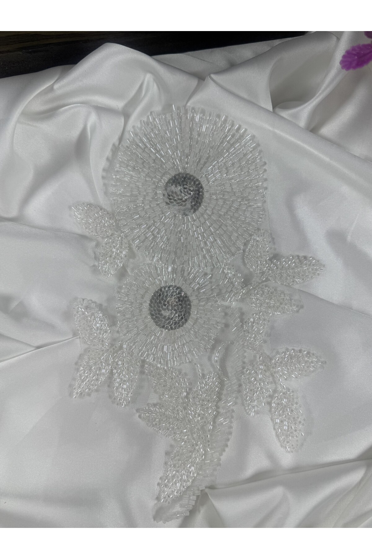 boncuk işlemeli şık aplike motif - Görsel 2