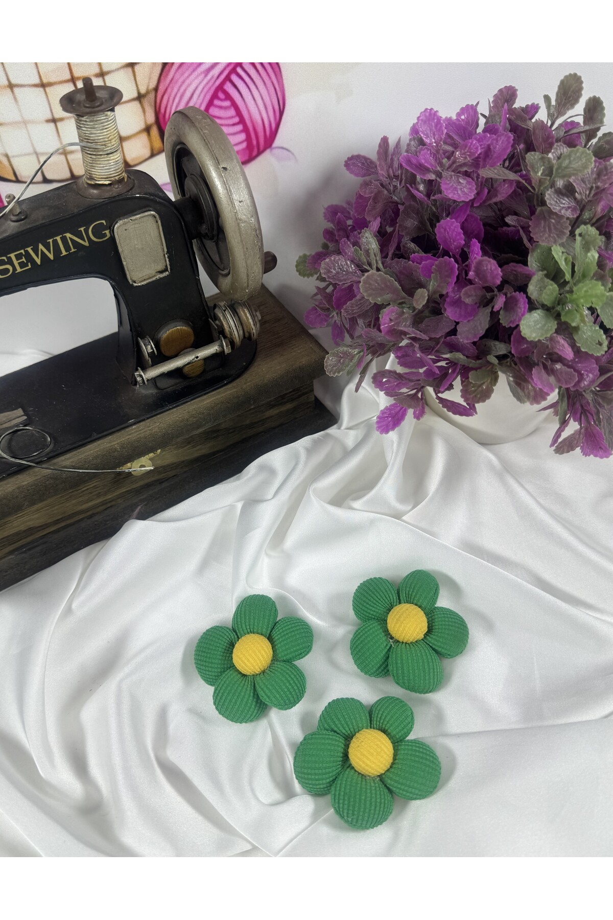elyaf dolgulu mini papatya motif (3adet)