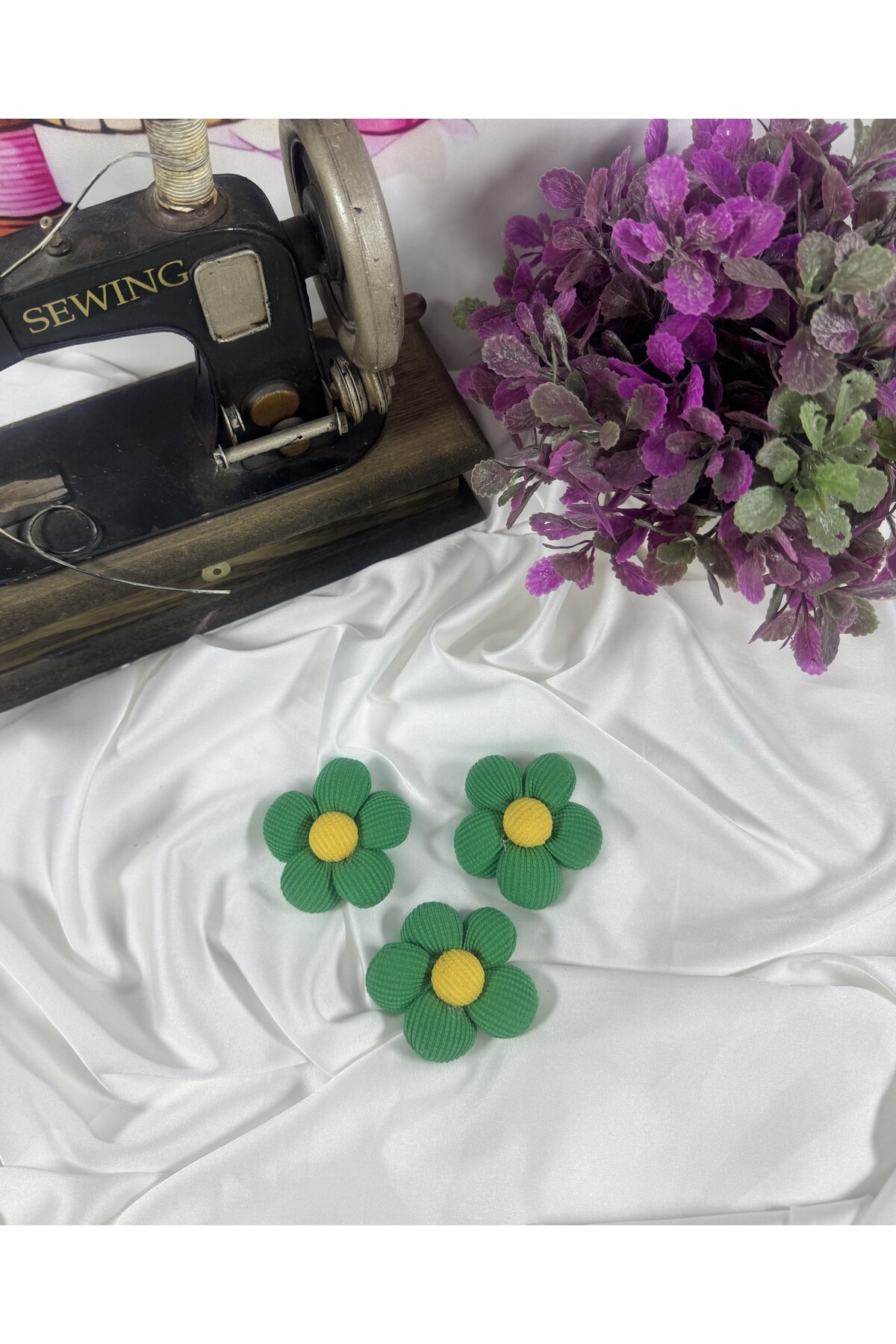 elyaf dolgulu mini papatya motif (3adet) - Görsel 2