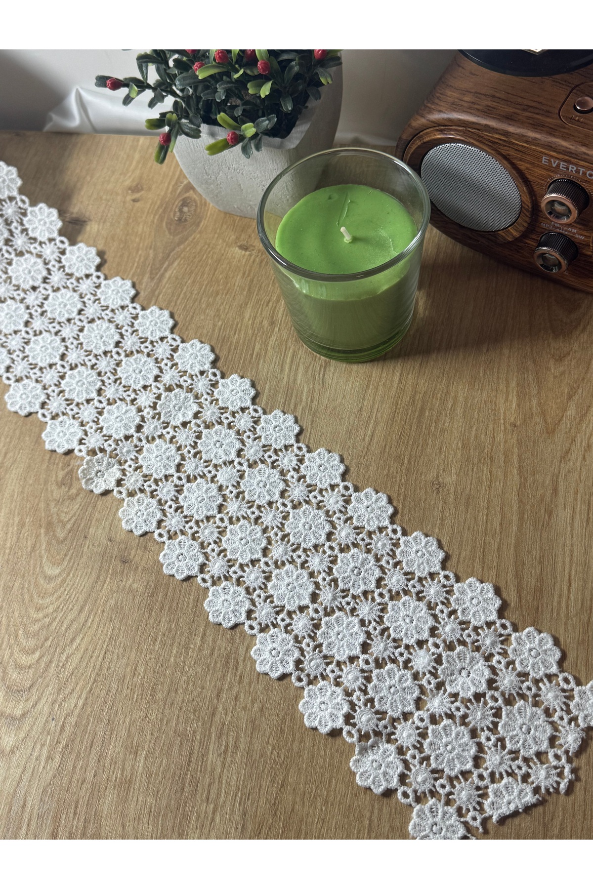 Papatya motifli zarif dantel şerit (1mt) - Görsel 3