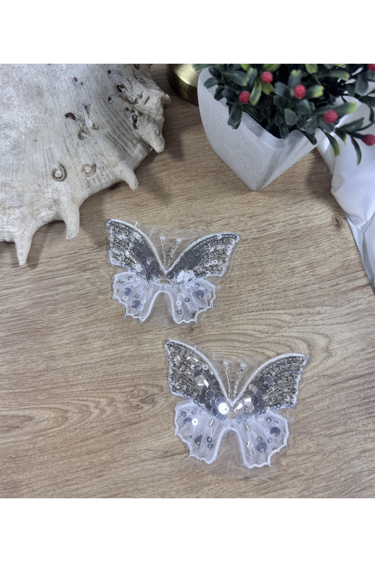 payet işlemeli kelebek mini motif 2 adet