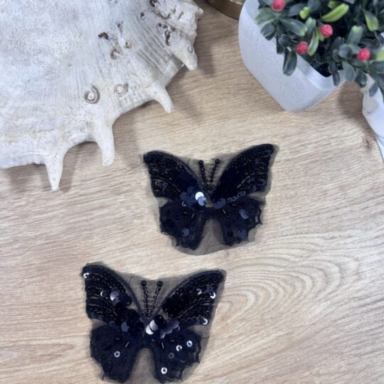 payet işlemeli kelebek mini motif 2 adet