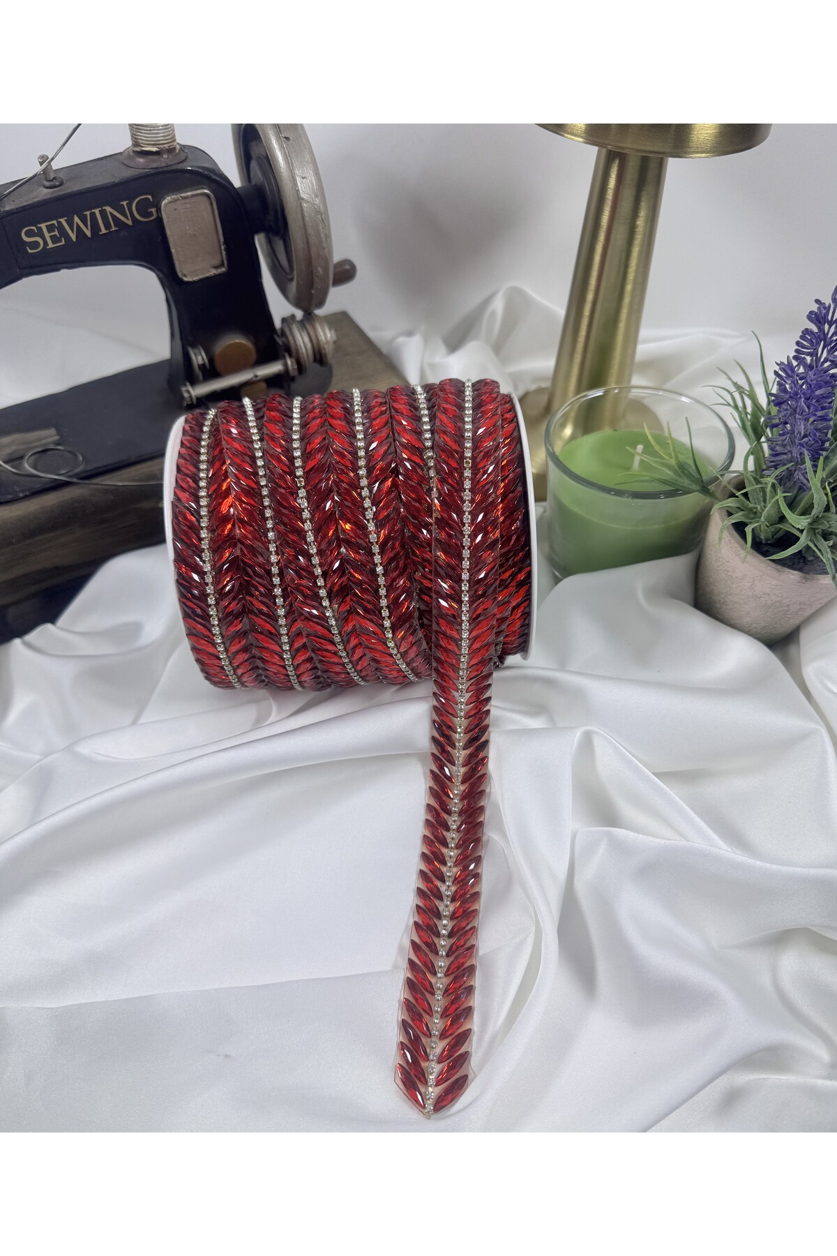 krsital taş detaylı yapışma şerit aksesuar(1mt)