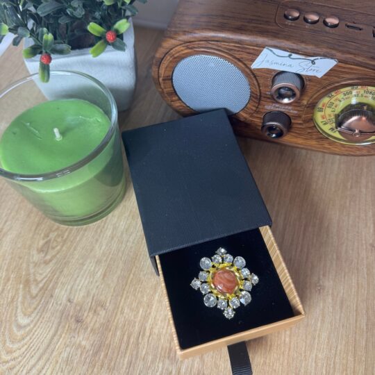 Gold kaplama renkli taşlı şık vintage tekli düğme