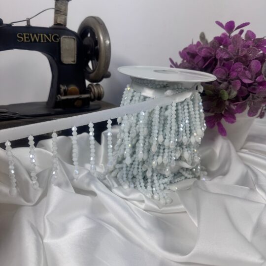 şerit kristal boncuk 1cm saten kurdale üzerine (5.5cm)