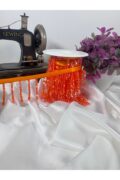 şerit kristal boncuk 1cm saten kurdale üzerine (5.5cm) (1mt)