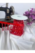 şerit kristal boncuk 1cm saten kurdale üzerine (5.5cm)