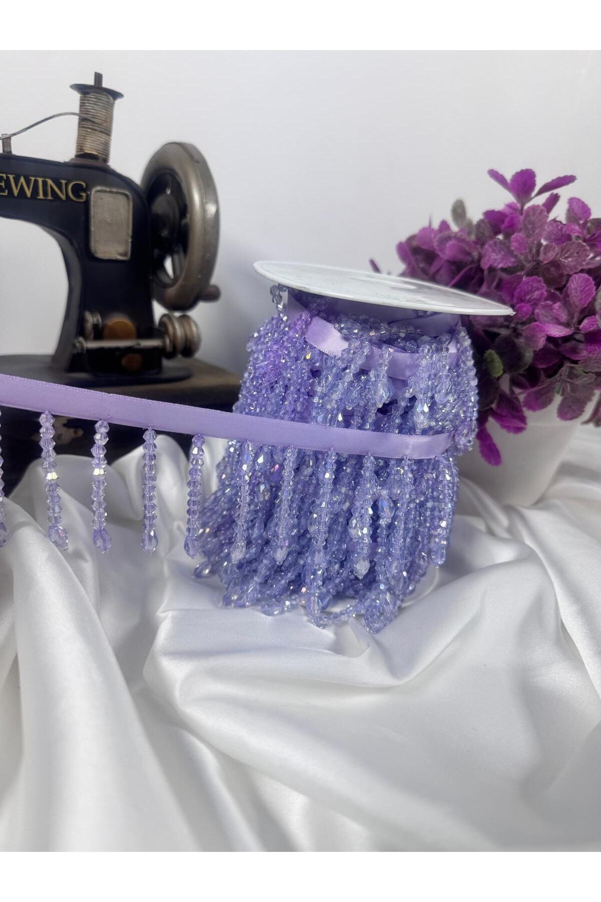 şerit kristal boncuk 1cm saten kurdale üzerine (5.5cm)