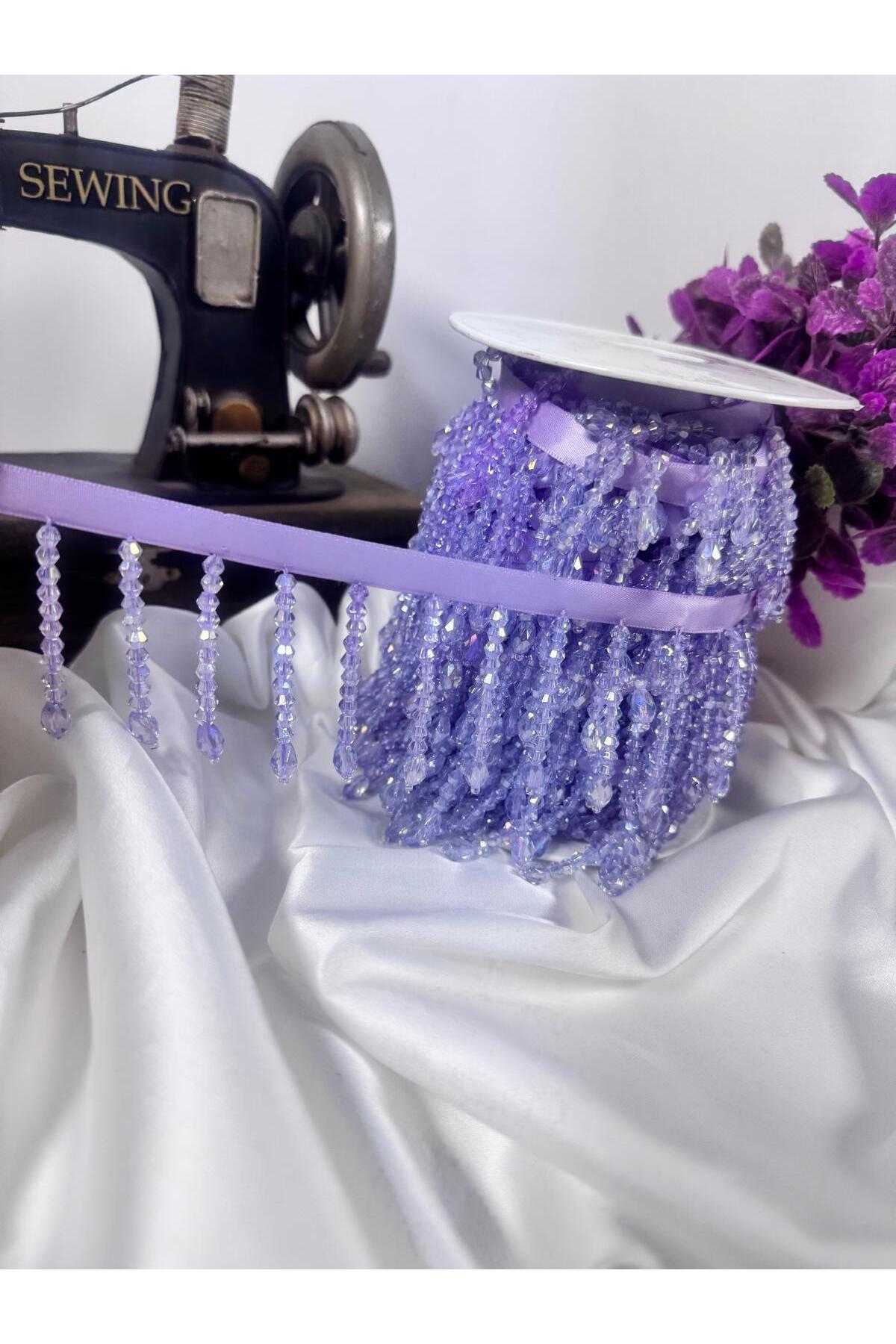 şerit kristal boncuk 1cm saten kurdale üzerine (5.5cm) - Görsel 2