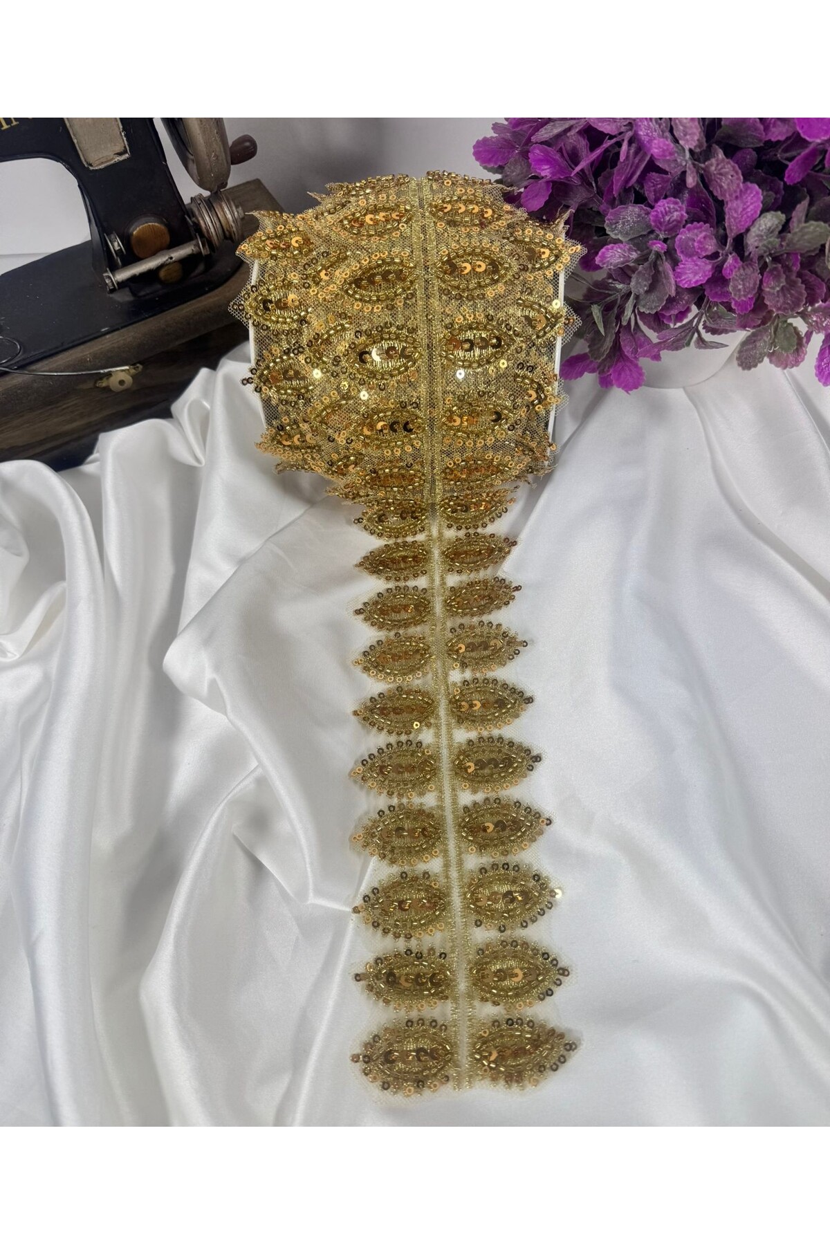 gold dantel şerit işlemeli (1mt)