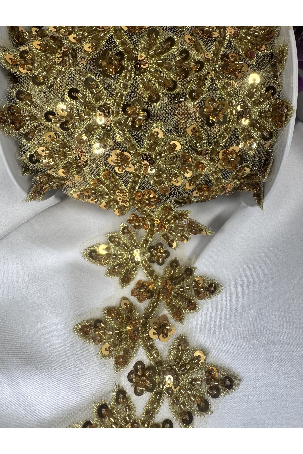 gold dantel işlemeli şerit - Görsel 5