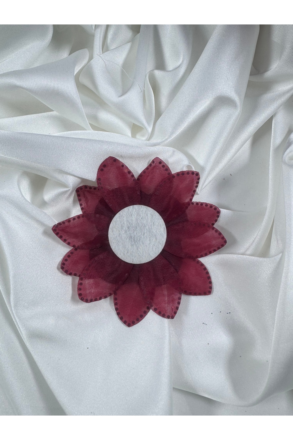 taş detaylı organze broş - Görsel 5