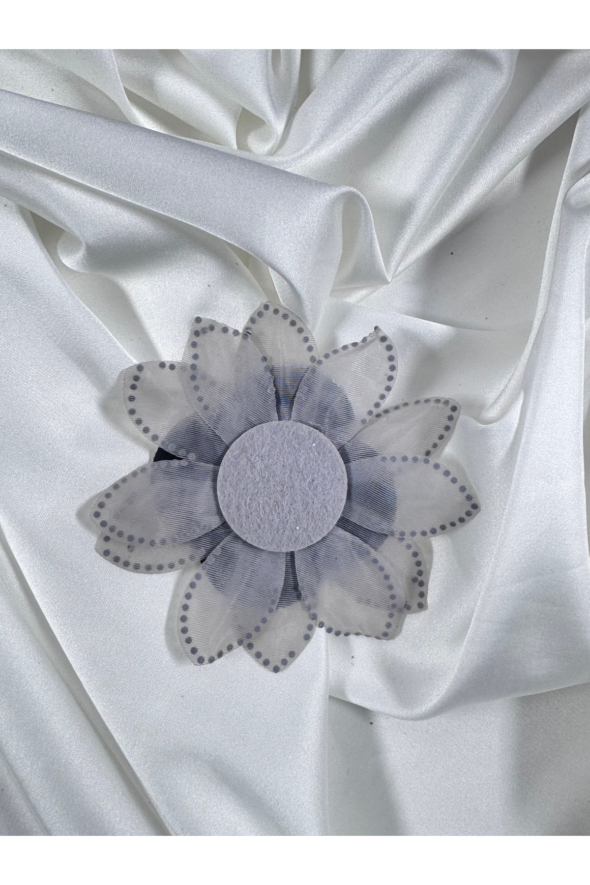 taş detaylı organze broş - Görsel 4