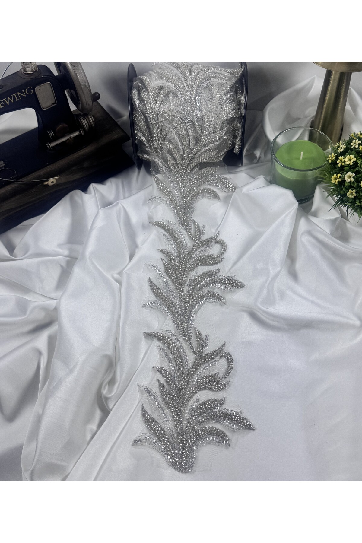 nakışlı boncuk işlemeli şık şerit(1mt)