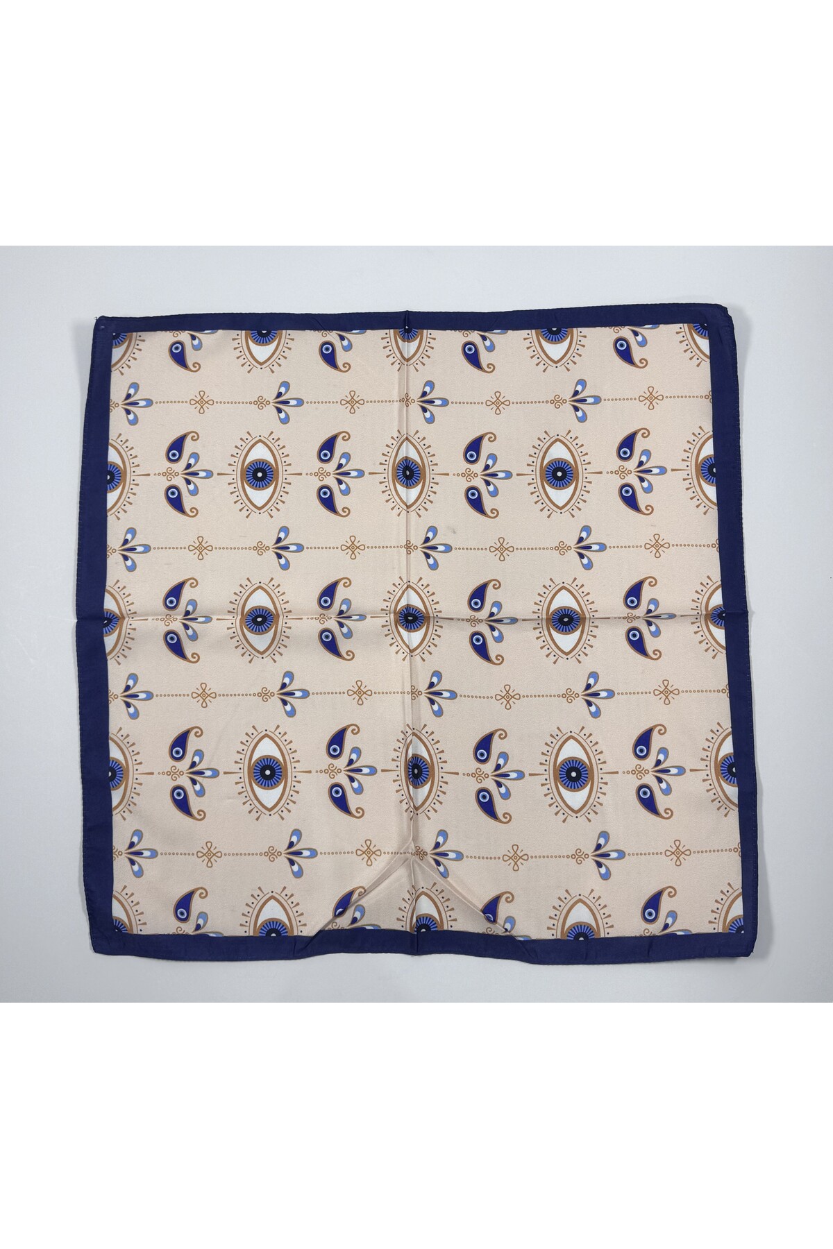 Desenli saten bandana fular - Görsel 3