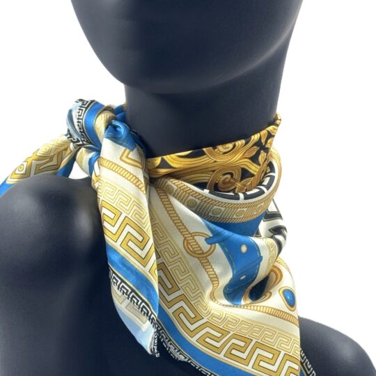 Desenli saten bandana fular