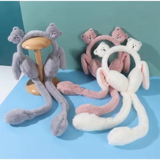Peluş Kulaklık (haraketli oynar kulaklı sesli) ayı figürlü