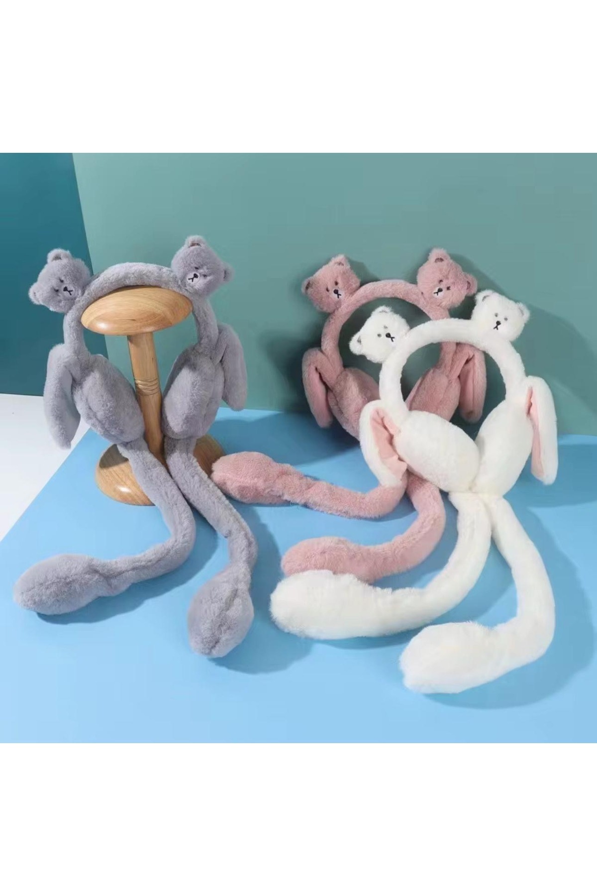 Peluş Kulaklık (haraketli oynar kulaklı sesli) ayı figürlü