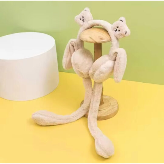 Peluş Kulaklık (haraketli oynar kulaklı sesli) ayı figürlü