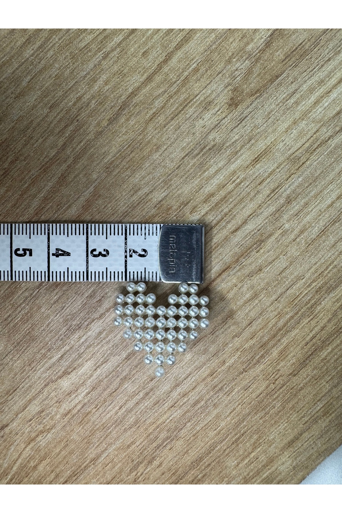 5'li kalp model inci işlemeli metal düğme - Görsel 4