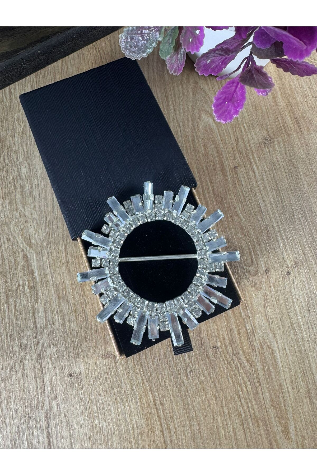 Güneş desenli kristal taşlı kemer tokası
