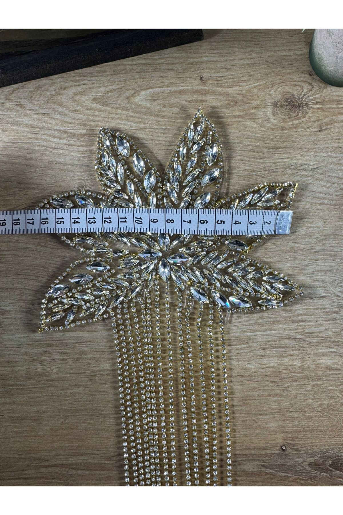 Kristal taşlı çiçek aplik sallantılı - Görsel 3