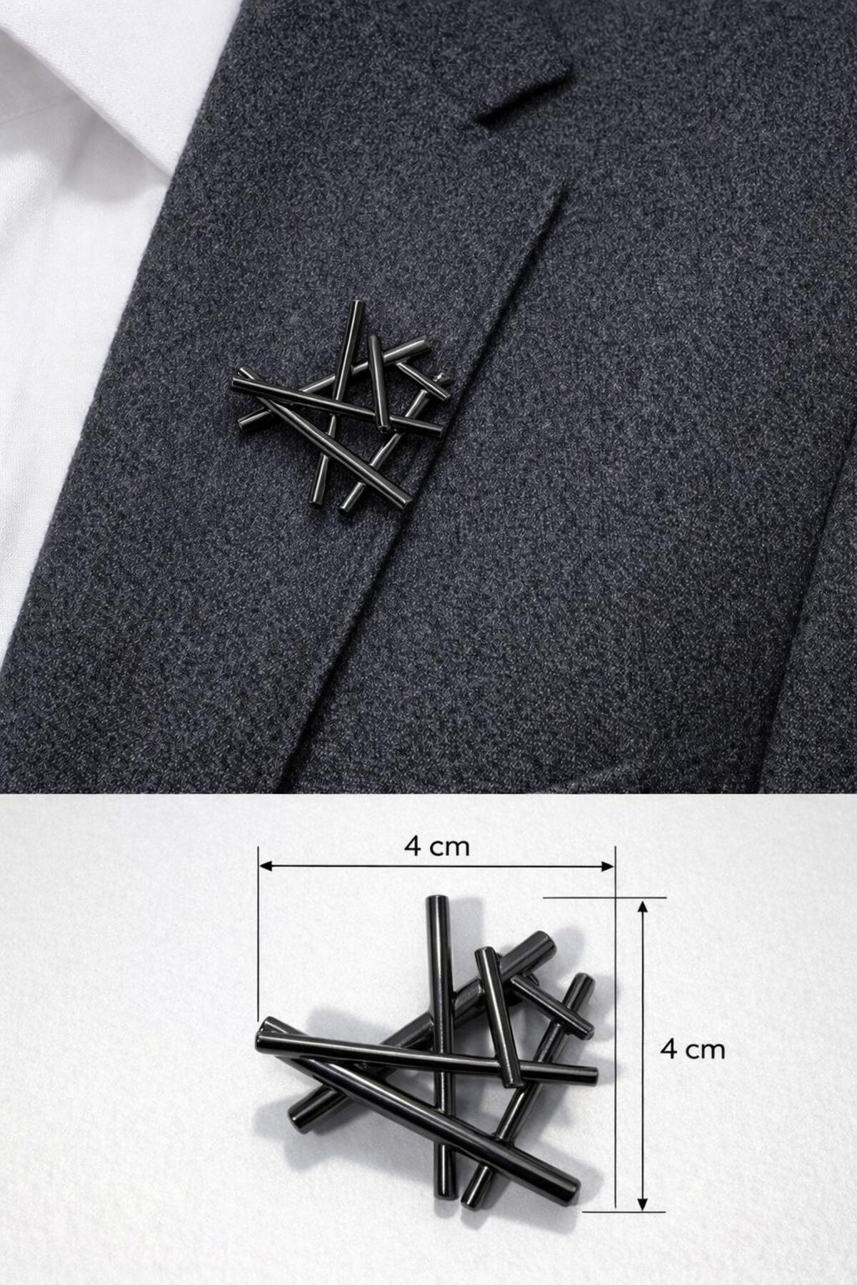 Geometrik şık broş yaka iğnesi - Görsel 2