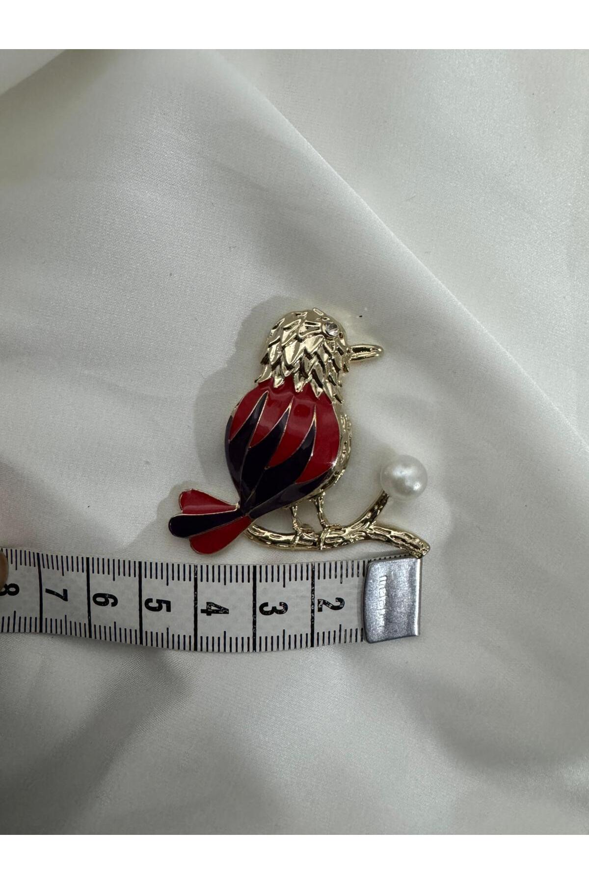 mine detaylı kuş broş inci detaylı vintage tasarım yaka iğnesi - Görsel 5